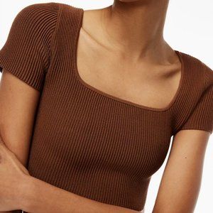 Aritzia Sculpt Knit Squareneck Top